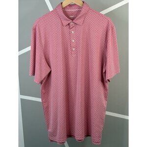 Johnnie-O Golf Polo SS Shirt Men's XL Primrose Print AOP Geometric Performance